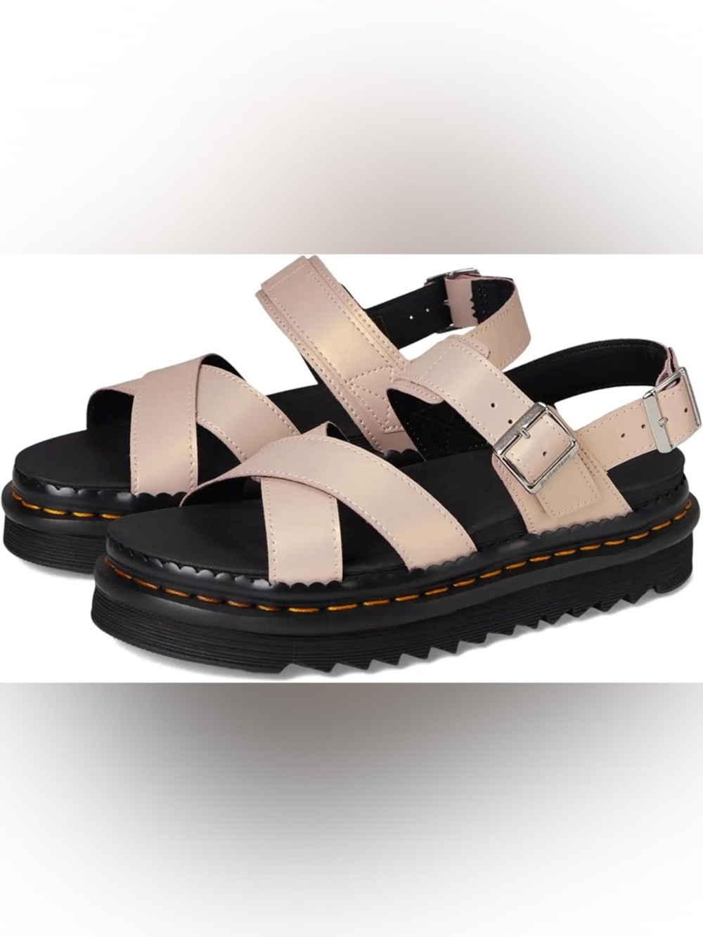 Dr. Martens Voss II Powder Pink Gold Shift Sandals Size 7 New without Box